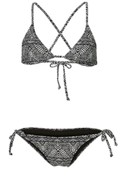 O'Neill Damen Triangle Bademode Bikini, Black Aop W/White, 38 - 1