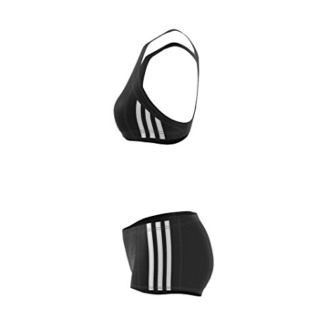 adidas Damen Essence Stripes Bikini, Black/White, 38 - 9