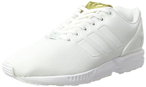 adidas Damen ZX Flux Sneaker, Weiß (Footwear White/Footwear White/Gold Metallic), 39 1/3 - Beautynella 2018