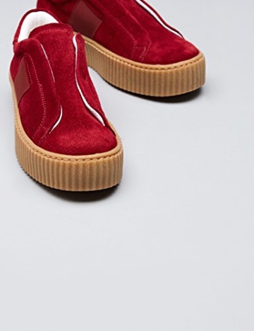 FIND Plateauslipper Damen Sneaker-Design und Gerippte Sohle, Rot (Red), 39 EU - 4