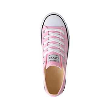 Elara Lucky-Z Unisex Sneaker | Bequeme Sportschuhe für Herren und Damen | Low Top Turnschuh Textil Chunkyrayan 089-A Pink-37 - 6