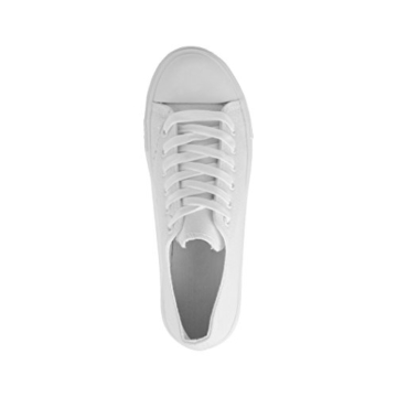 Elara Unisex Sneaker | Bequeme Sportschuhe für Damen und Herren | Low Top Turnschuh Textil Schuhe 36-46 A-YD3230-Allwhite-41 - 5