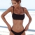Cassiecy Damen Bikini Set Push Up Bustier Zweiteilig Sommer Sportliches Bademode Strand Bikini(Schwarz,L) - 2