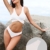 SHEKINI Damen Einzigartig Bikini Set Monochrom Geteilter Badeanzug Mit Quer Brustgurt Weste Bikini Oberteil Und Elastische Triangel-Badehose Solarium Anzug (M, Weiß) - 5