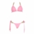 XIANGNI Damen Bikini-Set，Neu 2021,verstellbar, Hohe Taille unten Triangle, Bikini, hohe Taille, Rosa sexy Badeanzug - 5