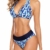 Aidotop Damen Bikini Set Triangel Badeanzug Strand Ties Zweiteiliger Bademode Bikinihose（Blue Geometry,XL - 3