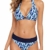 Aidotop Damen Bikini Set Triangel Badeanzug Strand Ties Zweiteiliger Bademode Bikinihose（Blue Geometry,XL - 1