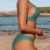 CUPSHE Damen Bikini Set Triangel Bikini Bademode Low Rise Brazilian Gerippter Zweiteiliger Badeanzug Swimsuit Grasgrün S - 7