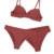 CUPSHE Damen Bikini Set Wickeloptik Push Up Bikini Top Bauchweg High Waist und Low Waist Bikinihose Dreiteiliger Badeanzug Swimsuit Rot M - 1