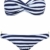 EUDOLAH Damen Bandeau Padded Bikini-Set Trägerlosen Badeanzug Push Up (M, A-Blaue Streifen) - 8