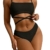 SheIn Damen Bikini Set mit Über Kreuz Bademode Criss-Cross Strandmode Swimsuit Push Up Badeanzug Schwarz S - 1