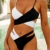 Tofern Damen Bikini Sets Kreuz High Waist Swimsuit Taillierte Zweiteilige Bandage-Badeanzüge Schick Modern - 2