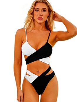 Tofern Damen Bikini Sets Kreuz High Waist Swimsuit Taillierte Zweiteilige Bandage-Badeanzüge Schick Modern - 1